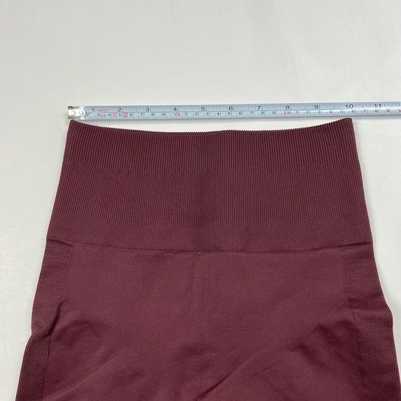 LULULEMON In The Flow Crop Leggings Heathered Bourdeaux Athleisure Womens 4 READ - Picture 3 of 7
